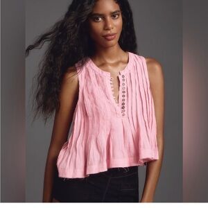 NWT Anthropologie untuck pleated linen tank size small